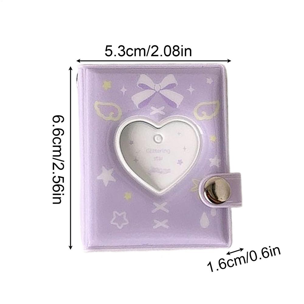 Cute Photo Album PVC Cute Portable Waterproof Scrapbook Photo Storage Card Holder With Keychain For Kids Teens Adults Birthday