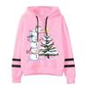 Women Cartoon Snowman Xmas Tree Graphics Sweatshirts Female Long Sleeve Drawstring Creative Hoody