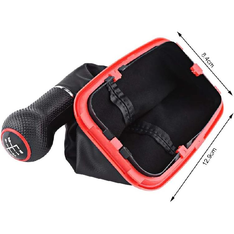 Qiilu 5 Speed Shift Boot Gear Shifter Knob Gaitor Boot Kit for MK4 1999-2004