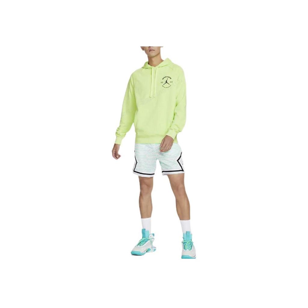 Jordan Solid Color Hoodie with Logo Print & Drawstring Men Tops Light-Lemon DV1291-383