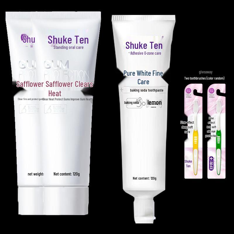 Suke Honeysuckle & Baking Soda Toothpaste Combo with Free Toothbrushes