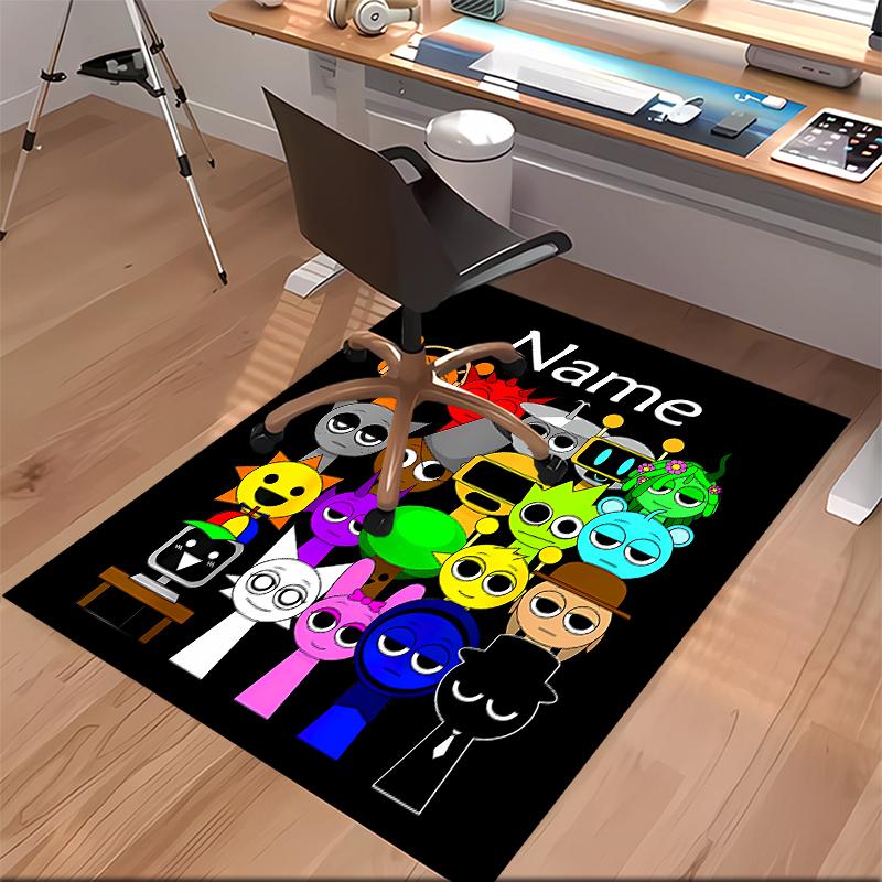 Custom personalization Sprunki themed Print Area Rug - Soft, Washable Non-Slip Indoor Mat,Living Room,Home&Office Decorative Rug