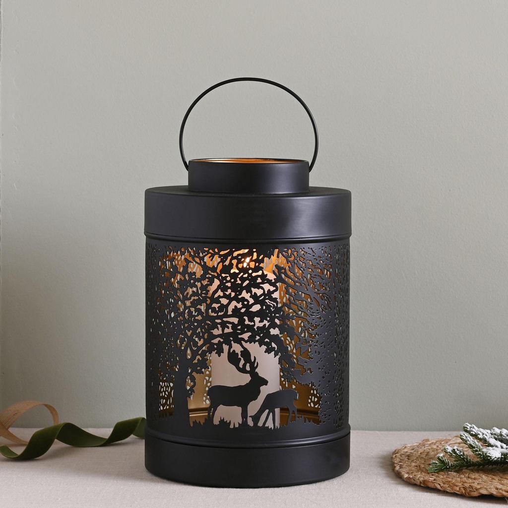 Black Forest Scene Round Lantern Large