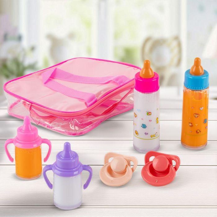 Kit De Biberons Magiques Pour Poupées Avec Sac De Transport Zippé – KP8961