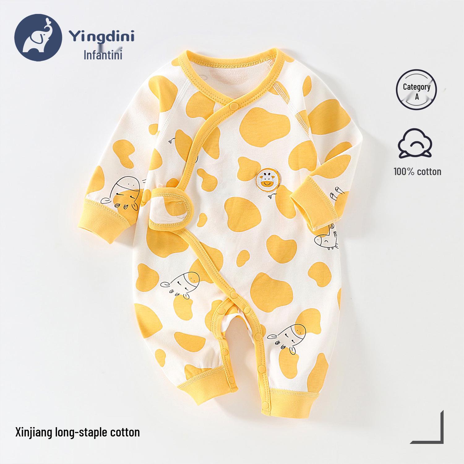 

Baby Pure Cotton Butterfly Romper - Short Sleeve, Cute Closed Crotch Harem Suit for Newborns 59 (8-12 lbs)