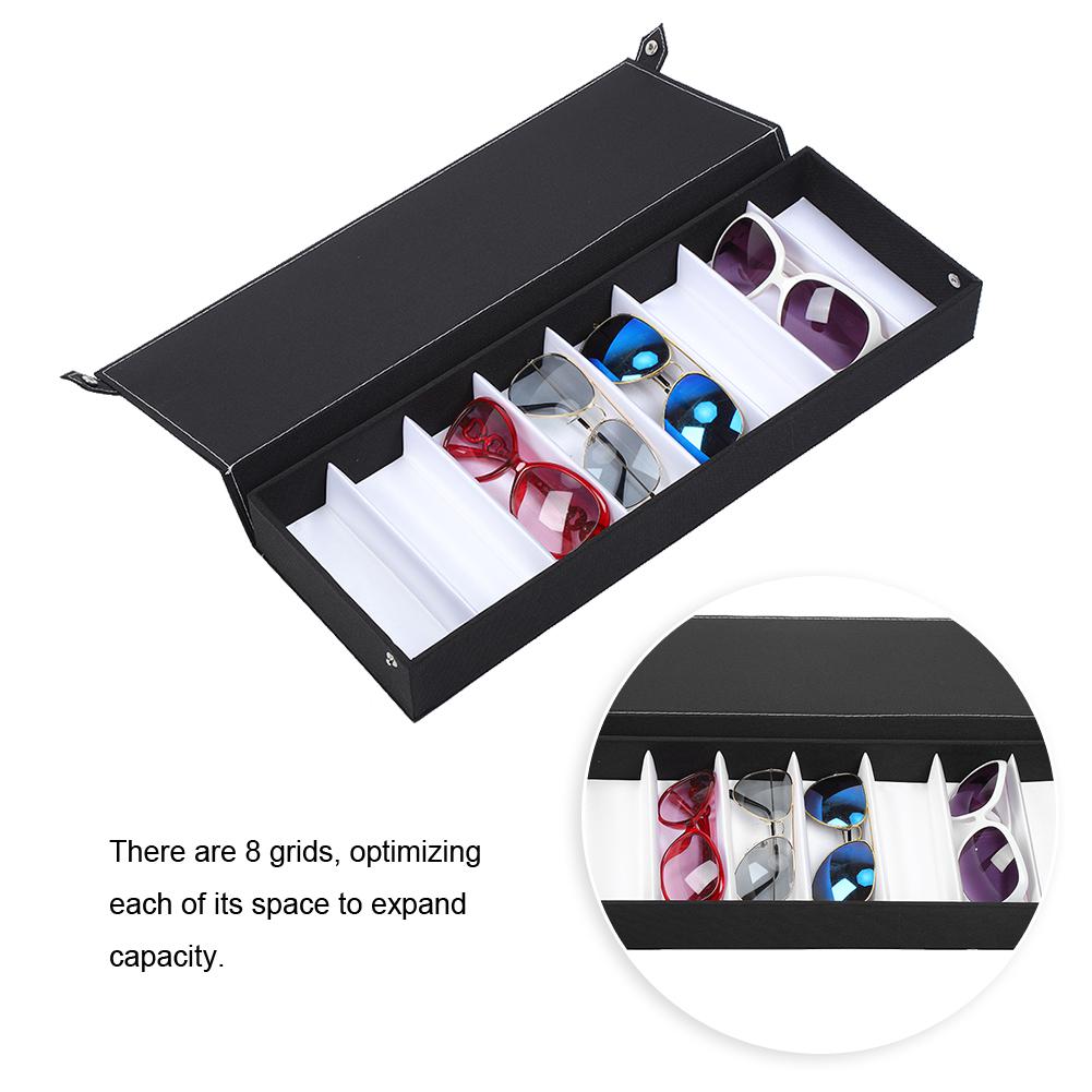 8 Grids Dustproof Glasses Case Organizer Sunglasses Storage Box Jewelry Display Container