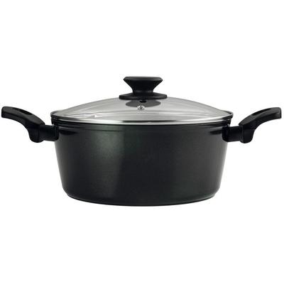 Casseruola Induzione 24cm Alluminio Forgiato, Antiaderente senza PFOA, Coperchio Vetro FAGOR Vivant Nero