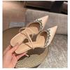 Two Wear Banquet Beige Thin Heel Bag Head Sandals 2025 Summer New French Satin Pointed Rhinestone High Heels