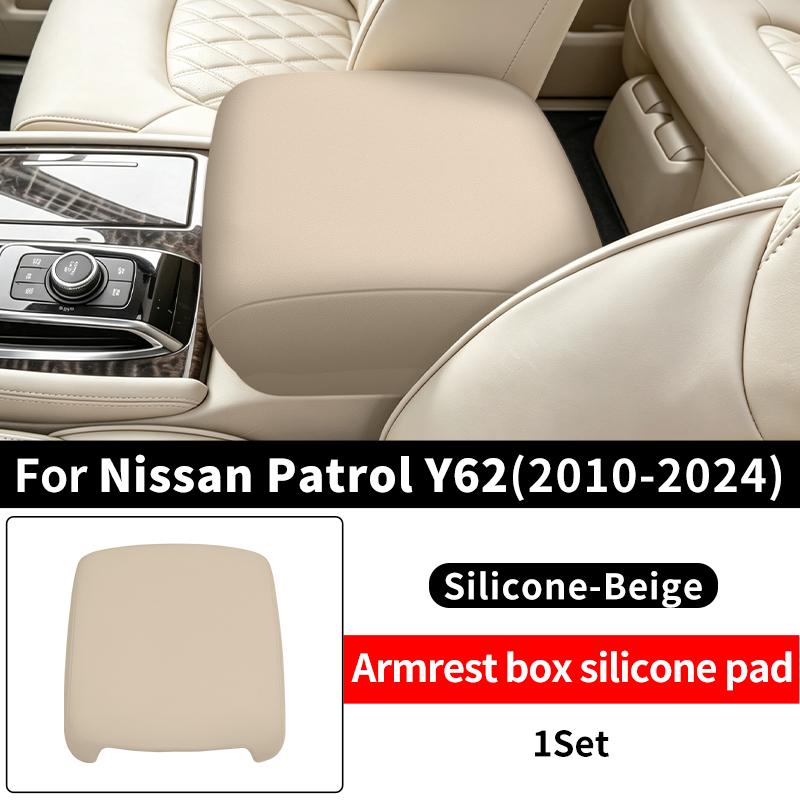 For Nissan Patrol Armada Y62 Y63 2010-2026 Center Armrest Box Protective Pad Leather Cover Interior Modification Accessories