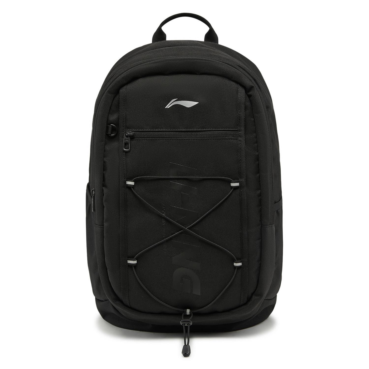 Li Ning Sports Life Collection Polyester Backpack Unisex Basic Black ABSW209-2