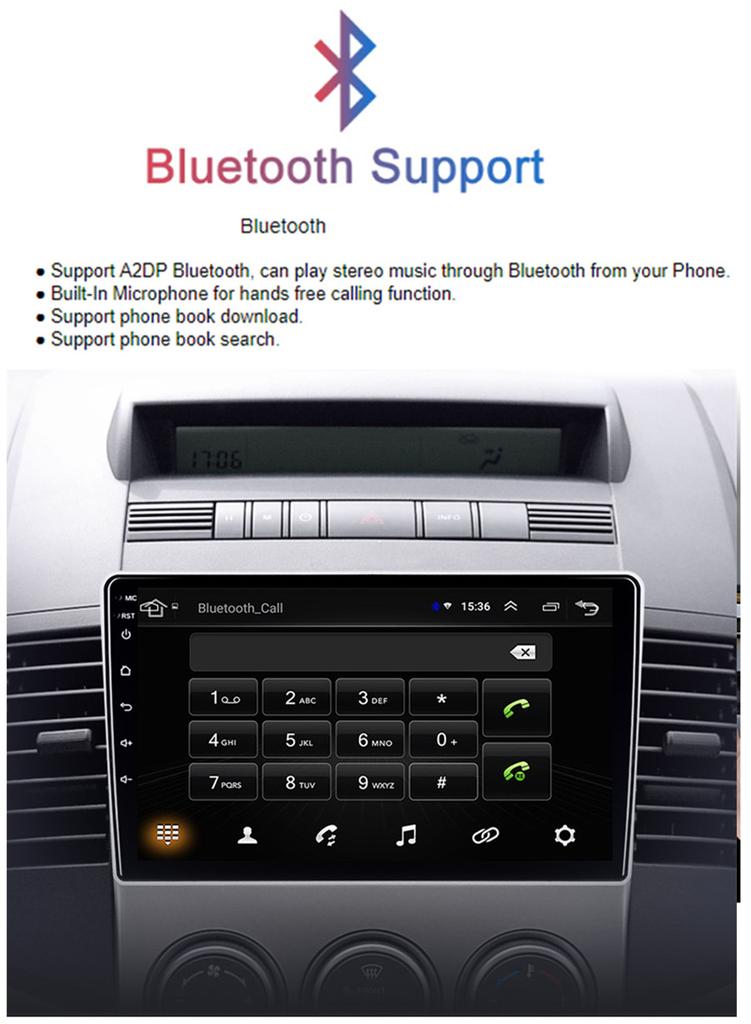 9'' Android 9.1 1Gb 16Gb Car Stereo Radio Gps For Old Mazda 5 Multimedia Player