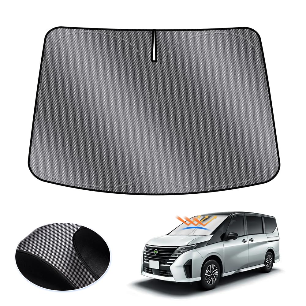 

LIMSTYLE Nissan Serena C28 Windshield SERENA 6th Generation Sunshade UV Car Polka Dot Includes Storage Interior Parts Sunshade, Multi-Sunshade,