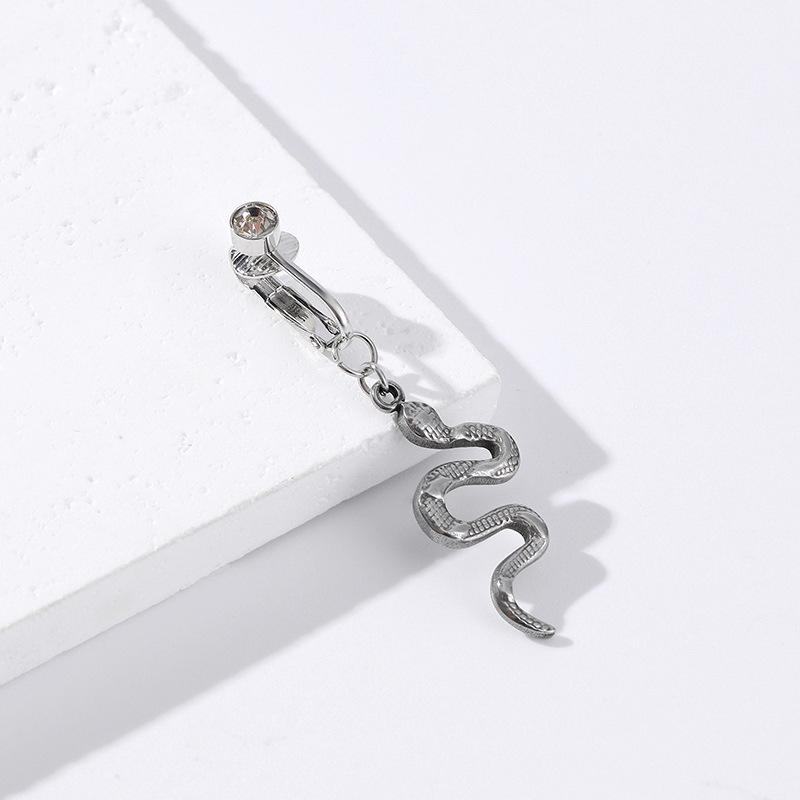 Faux Ventre Serpent Faux Piercing de Ventre Clipable Boucle d'Oreille Ombilicale à Clip