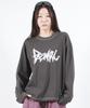 Deumakeu Graffiti Logo Text Boxy Long Sleeve - Charcoal