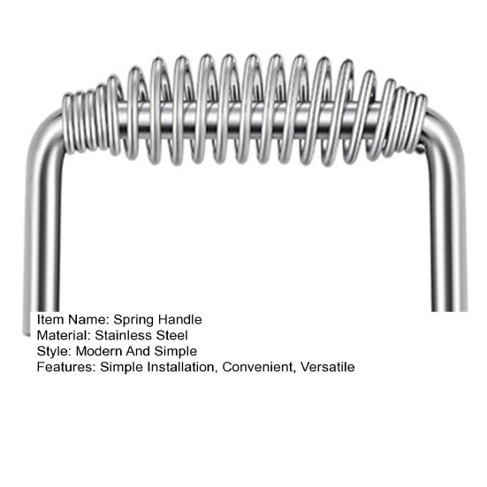 Stainless Steel Spring Handle for BBQ Grills Heavy-Duty Welding Replacement Grip Rust-Resistant 6 Inch Grill Handle for Trailers Firepits