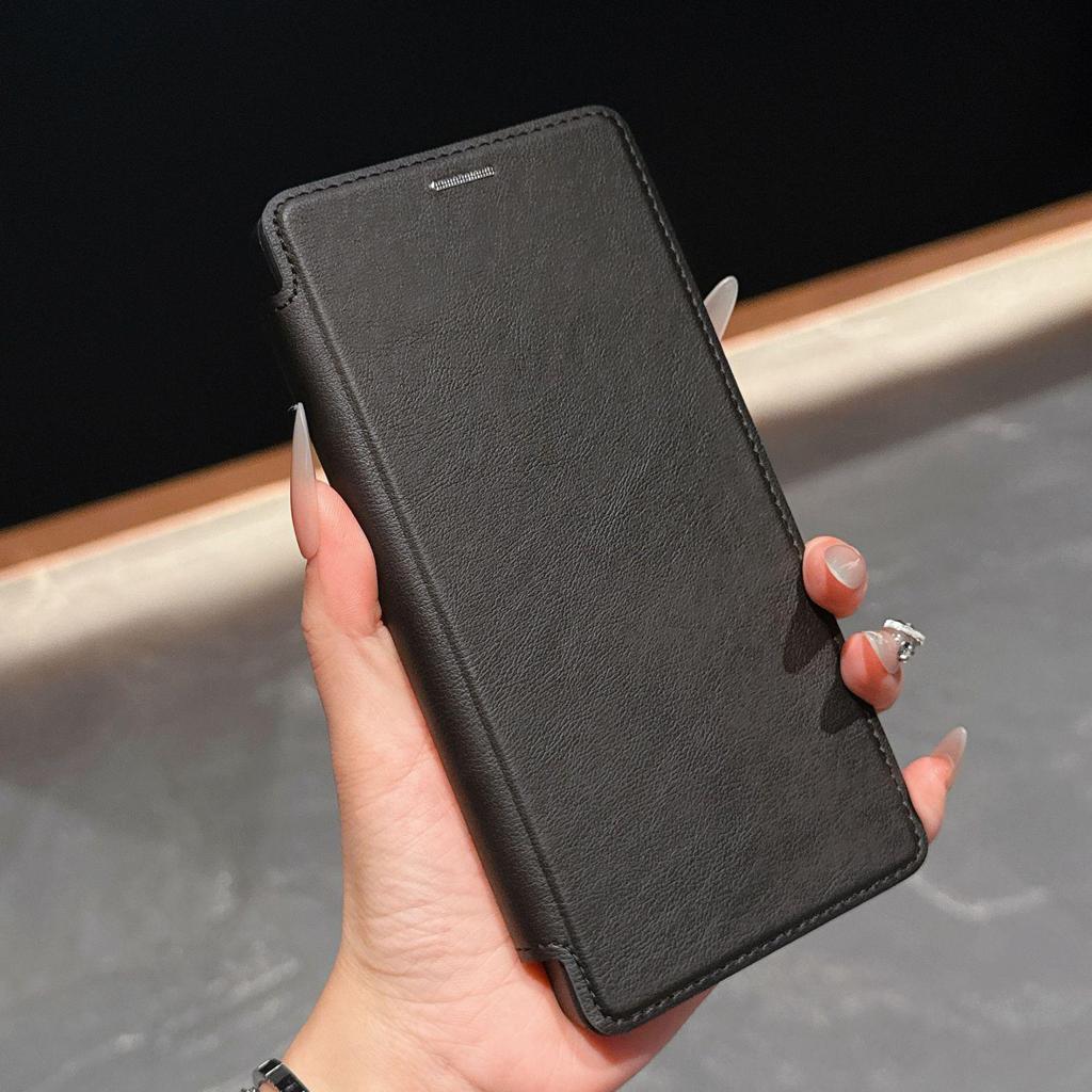 Samsung S25 Ultra Flip Card Holder Phone Case with Armor Shield and Rotating Magnetic Stand - Full Coverage Anti-Drop A17 Case