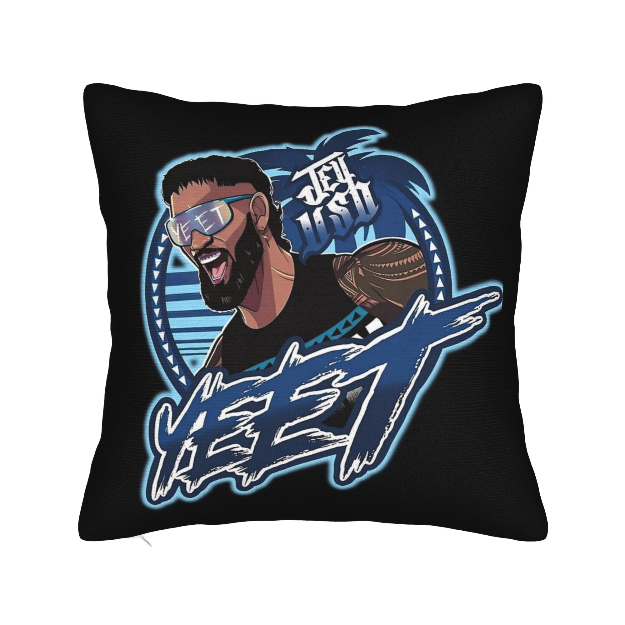 

JEY YEET USO Wrestling Pillow Cover Fashion Pillow Case For Sofa Bedroom Home Decor Graphic Pillowcases Gift 16x16Inch