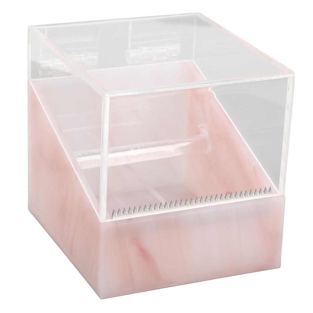 Eyelash Tape Dispenser 2 Grids Acrylic Tape Cutter Holder with Transparent Cover for Beauty Salon