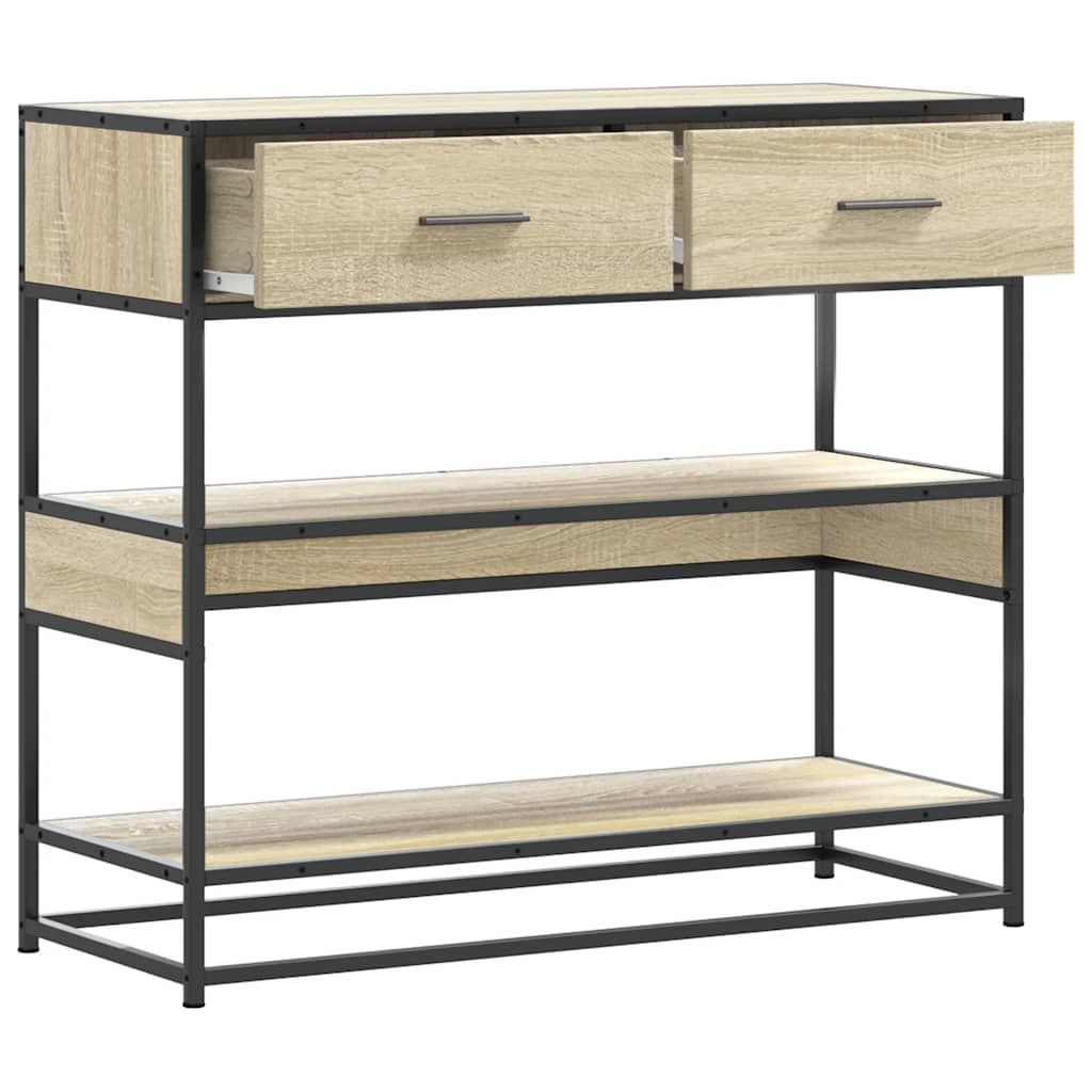 Console Table Sonoma Oak Finish 90 x 35 x 80 cm Engineered Wood