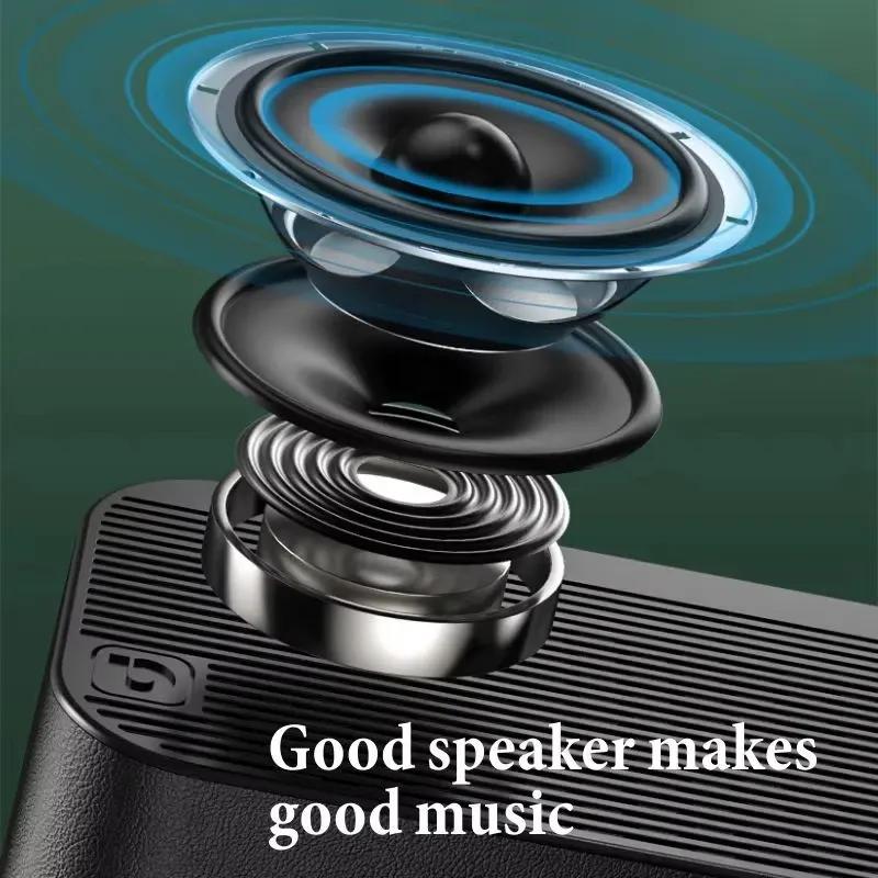 MP3 Alarm Clock, FM Radio, and Multifunction Music Player Wireless Bluetooth Speaker LED Display, Stereo Bass Bluetooth Speaker