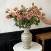 Artificial Roses Flowers for Flower Arrangement Realistic Fake Rose Branches with 4 Head Blooms And 2 Bud for Party Wedding Centerpiece Home Table