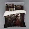 Medieval Duvet Cover Set, Medieval Knight Holding an Aged Old Shield Historical Theme Digital Print Bedding Set