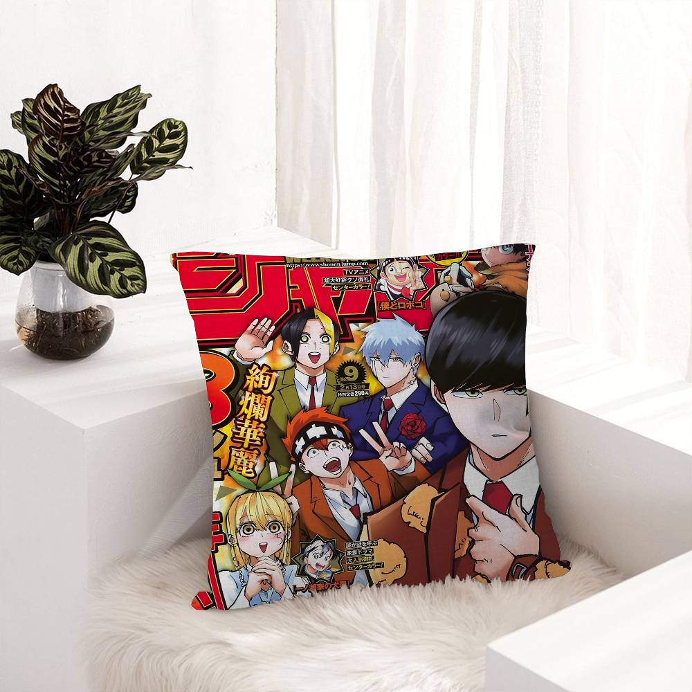 Hot Anime M-Mashle Cartoon Cushion Cover Polyester Sofa Cushions Decorative Throw Pillows Home Decoration Pillowcover