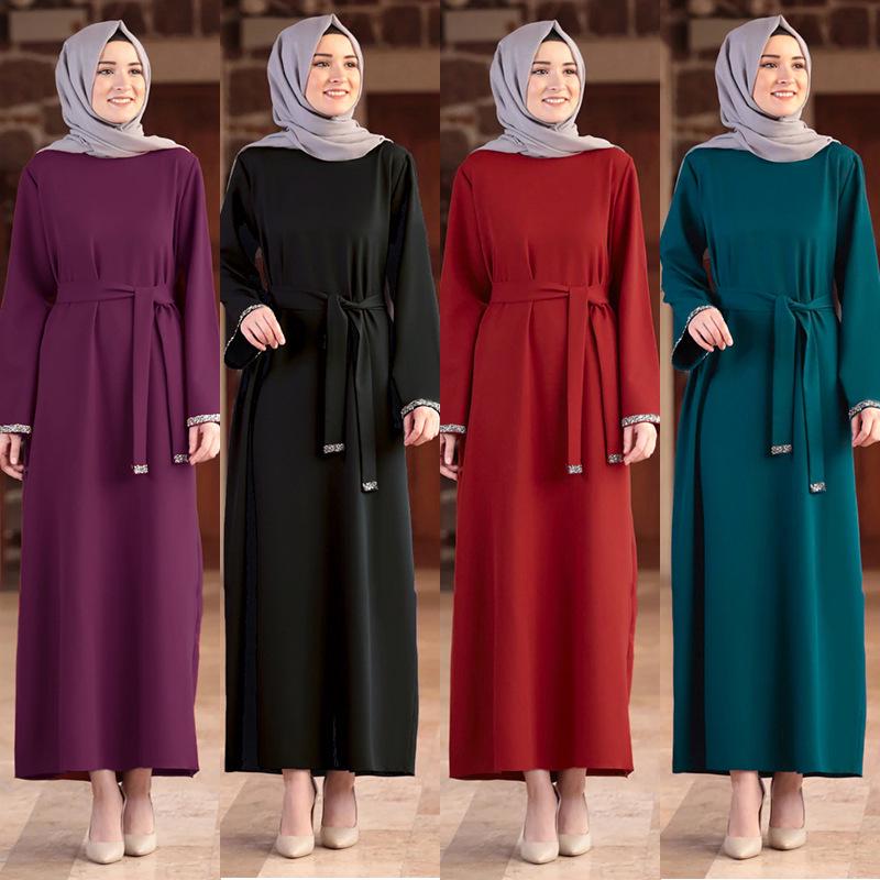 Middle Eastern Women's Evening Abaya - Long Muslim Dress