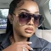 Oversized Shield Punk Sunglasses Women Luxury Square Metal Big Frame UV400 Sun Glasses Personality Eyewear