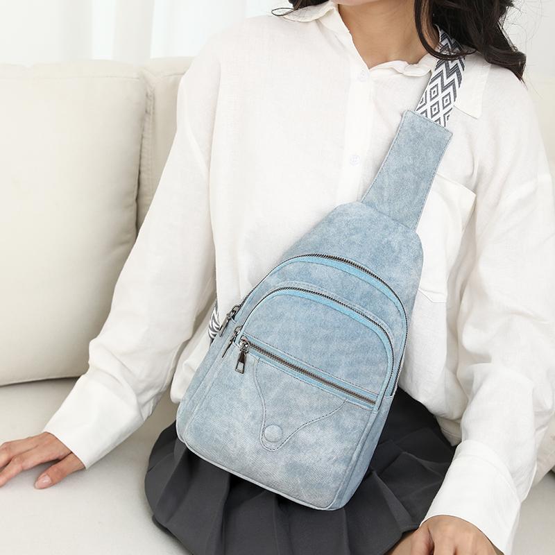 Damen Brusttasche Lässige Umhängetasche Damen Retro Weiche Leder Schultertasche