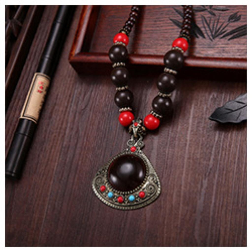 Landie Yunnan Tibetan Ethnic Style Bohemian Necklace Bead String Performance Pendant Accessories
