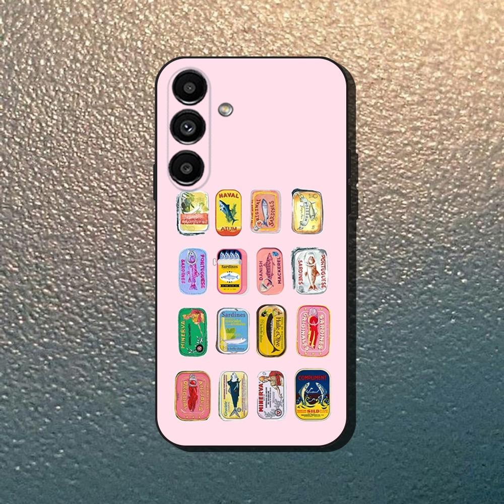 Fish Funny Sardines Phone Case For Samsung Galaxy A13,A21s,A22,A31,A32,A52,A53,A71,A80,Soft Black Shell