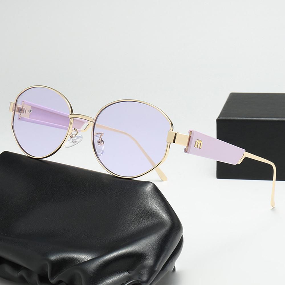 UV Protection Metal Frame Sunglasses Round Street Shooting Sun Glasses  Beach/Travel/Streetwear