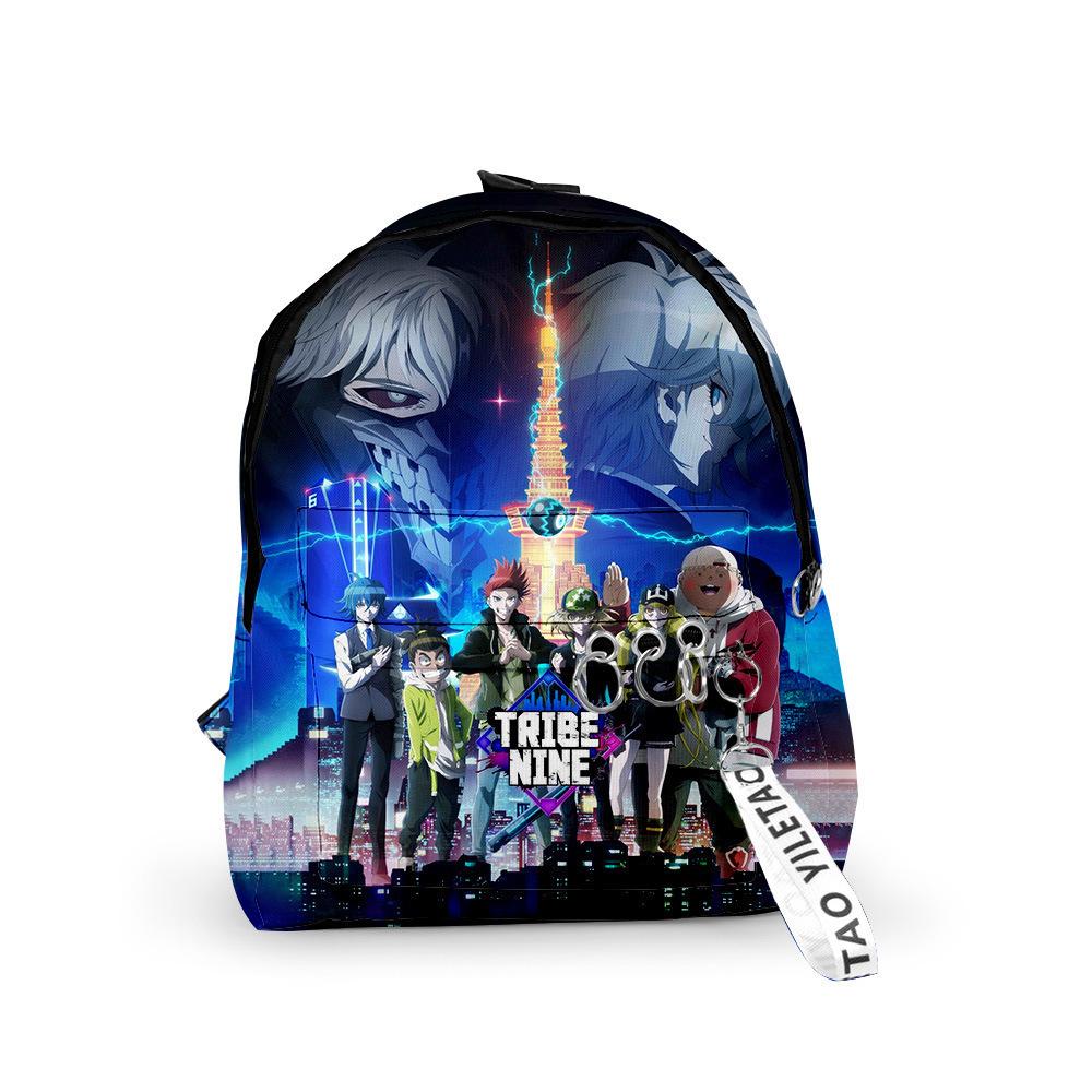 Classic Novelty Tribe Nine Backpacks Boys/Girls Pupil School Bags 3D Print Keychains Oxford Waterproof Cute Small Backpacks