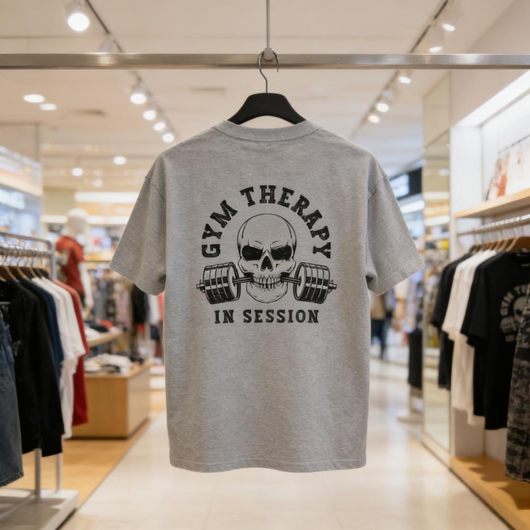 2026 Funny Deadlift Skull Weightlifting Gym Therapy in Session Cotton Graphic T Shirts Gift for Men Woman Pump Cover Rat Lover 4XL