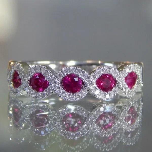 

European and American red, green, round, light luxury, versatile, fresh and trendy design, niche fashion, Valentine s Day jewelr 10 червоний