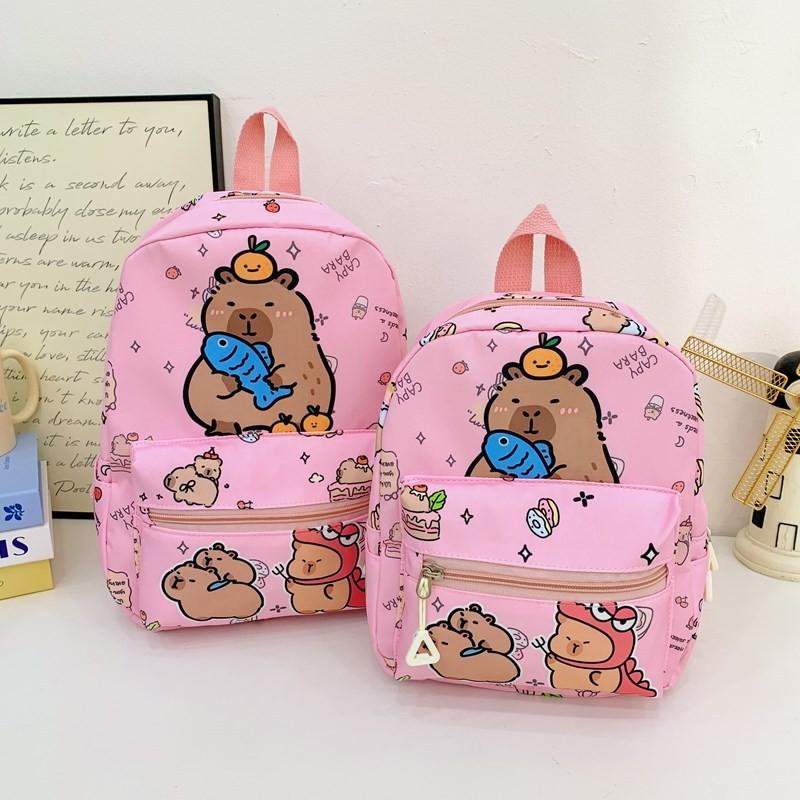 Capybara Cartoon Printed Backpack Children Schoolbag Fashion Leisure Travel Bag