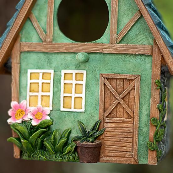 Buiten Ophangbaar Vogelhuis Decoratief Kolibrie Huis Ornamenten Waterdicht Hars Mini Vogelhuisje voor Patio Tuin Veranda Tuin