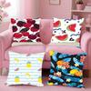 Full Print Pattern Of Fruits Pillow Case Anti-Dustmite Pillowcase Invisible Zipper Silky Short Plush Sofa Cushion Cover