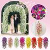 1 PCS Artificial Flowers For Outdoors Faux Plants Silk Morning Faux Flowers With Leaves Realistic Hanging Petunias Plants For Home Garden Decor