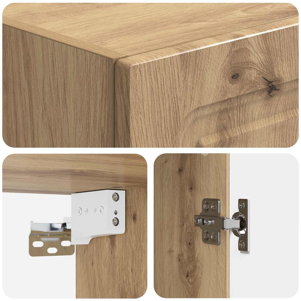 Cabinet Set 2 pcs Artisan Oak Wood Based Material
