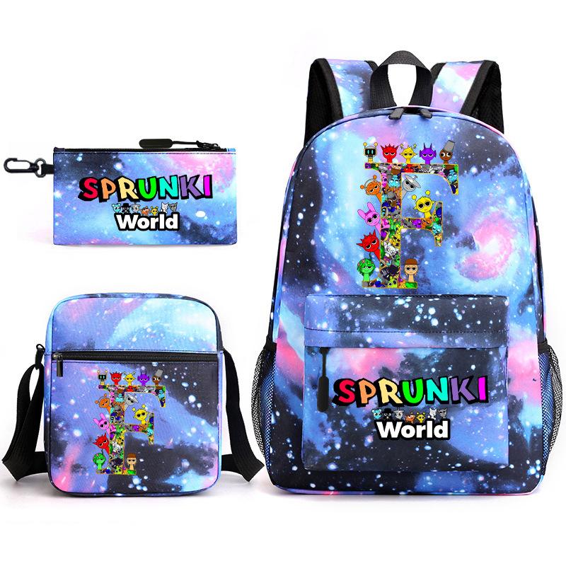 Rhythm box cartoon animation primary school schoolbag sprunki fourth grade lightweight burden reduction large capacity backpack bag