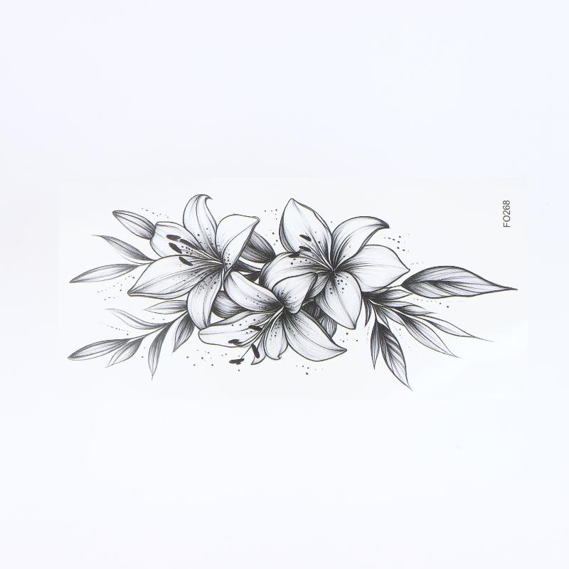 1 Sheet Flower Temporary Tattoo,Lasts To 15 Days Waterproof Semi Permanent Sticker,For Women'S Holiday Parties