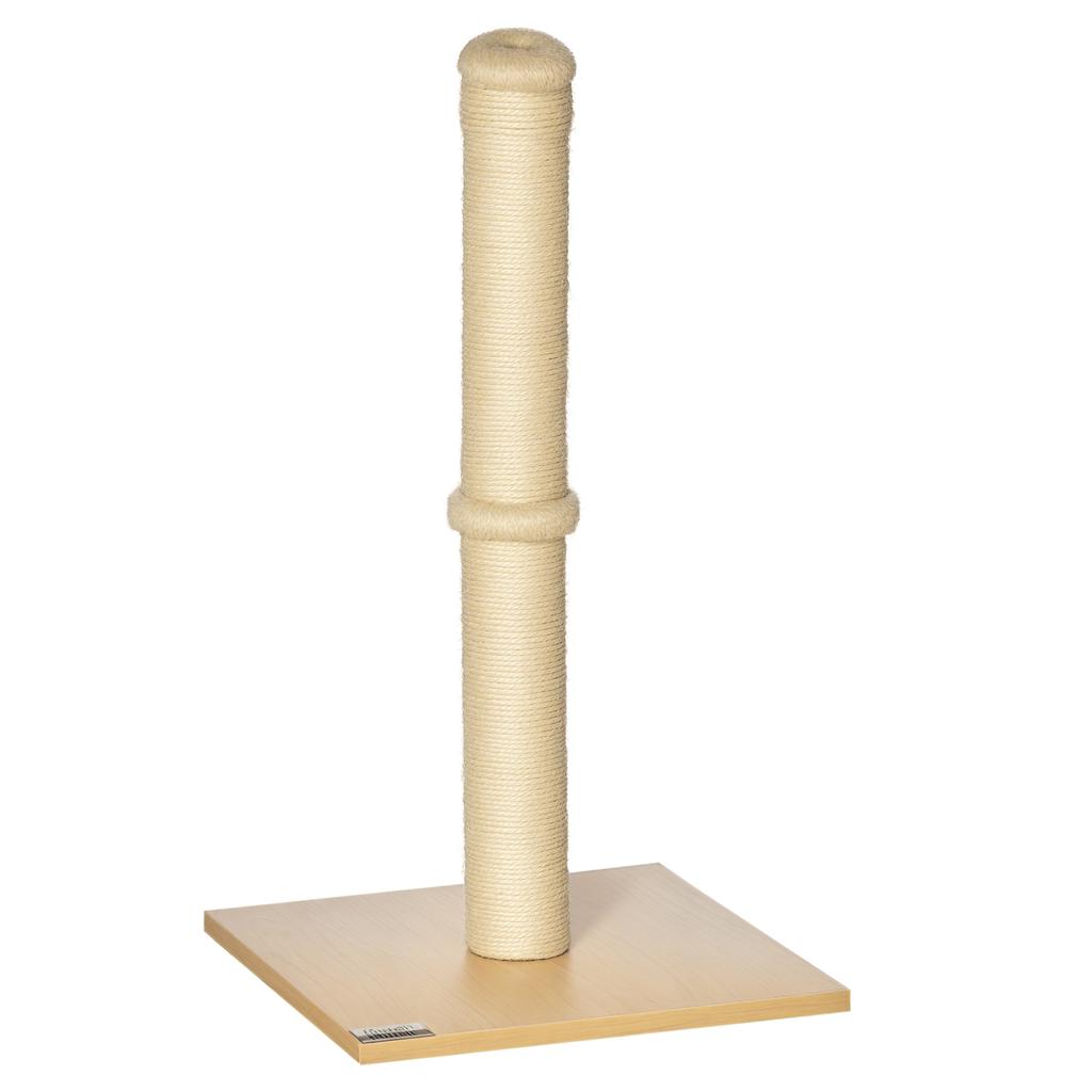 Scratching Post 60 cm Tall Scratching Trunk for Cats up to 5 kg, Cat Scratching Tree with Sisal Rope, Beige+Oak