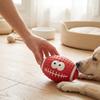 Interactive Squeaky Football Dog Toys Rugby Shape Chew Toys Throw Training Pets Balls Pink Small 9.5cm   3.7in