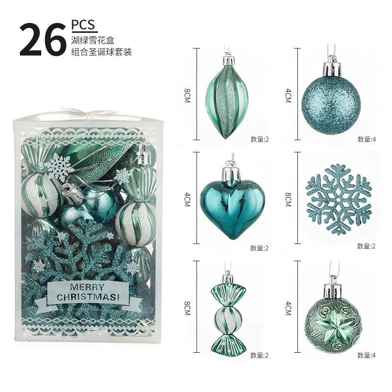 6cm Painted Glitter Snowflake Ornaments Christmas Decorations Gift Box