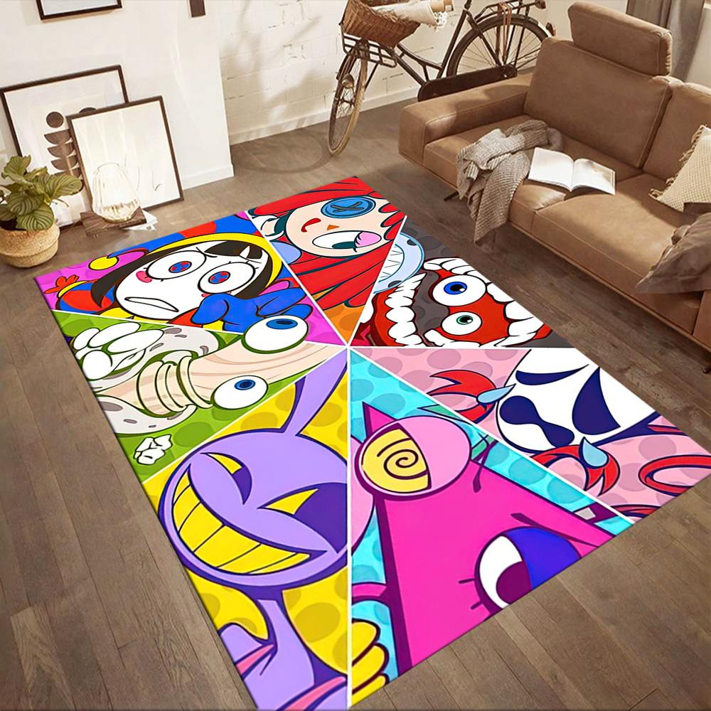 Digital Circus3 Square rugs are a great choice for living rooms, bedrooms, home décor, and as gifts.