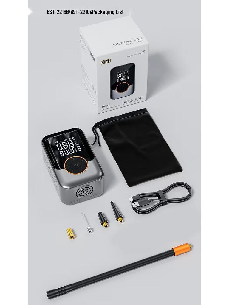 Wireless Portable High-Pressure Car Tire Inflator with Dual Screen Gauge