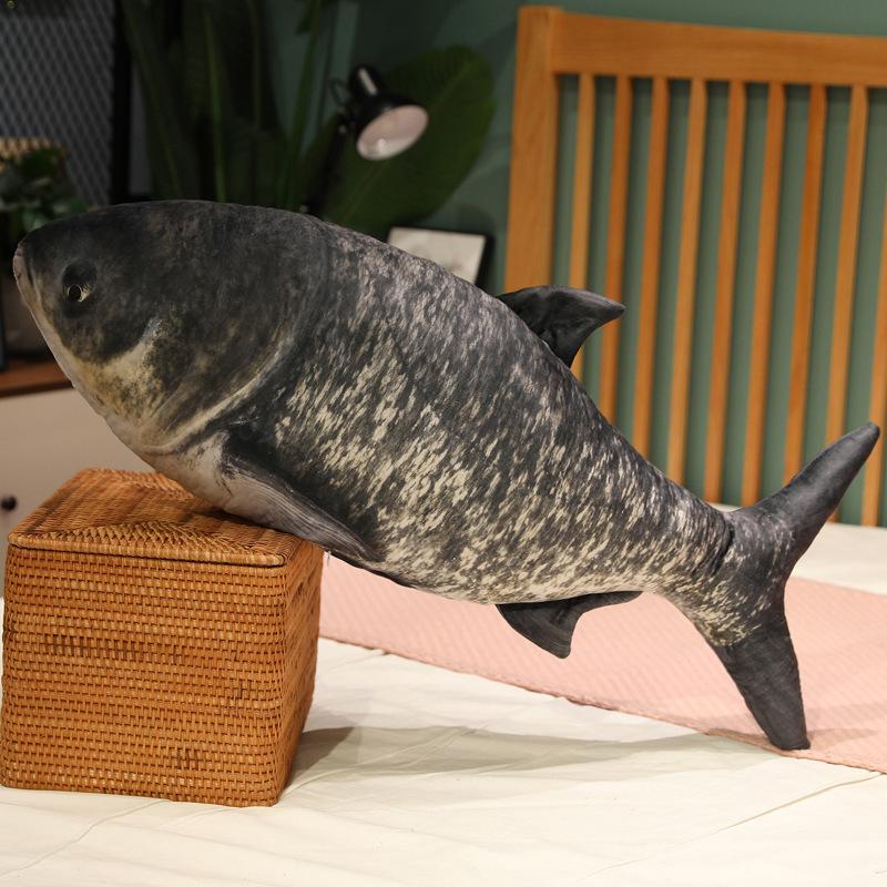 Simulering Funny Fish Plysj Leker Kjempe Utstoppet Myk Dyr Karpe Plysjpute Kreativ sovepute for barn Jenter Julegave