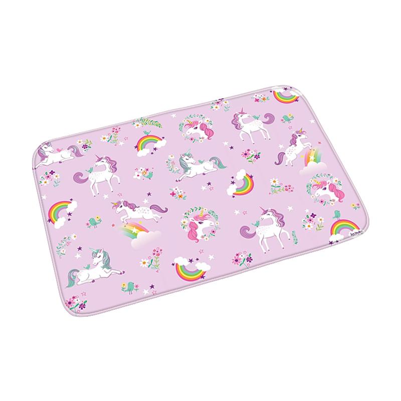 Pink Cute Cartoon Unicorn Pattern Doormat Bedroom Living Room Hallway Floor Rug Decor Balcony Anti-Slip Home Carpet Furry Mat